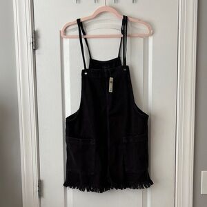 aerie Black Denim Overall romper
